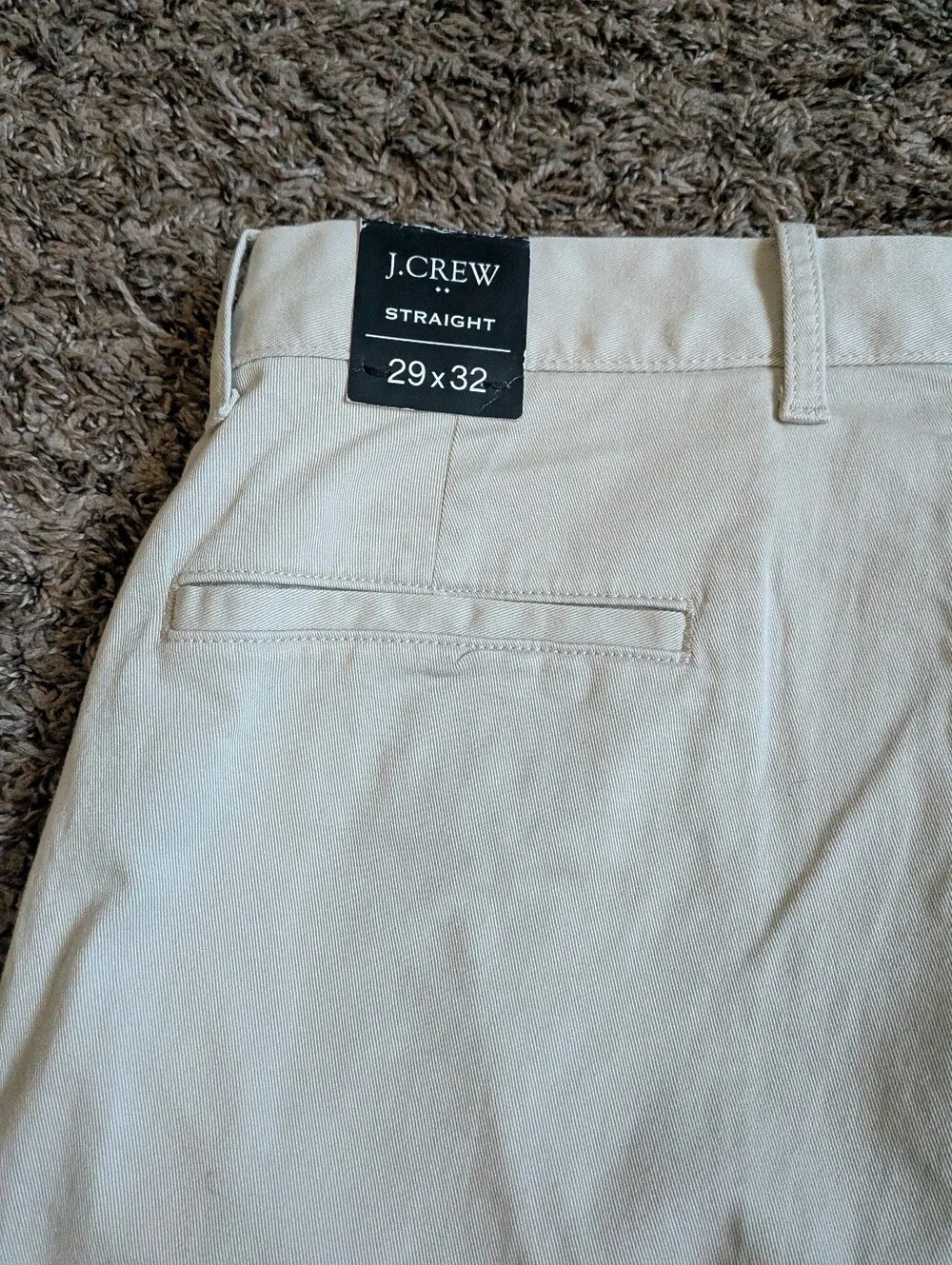 NWT J.Crew Stone Beige Cotton Straight Leg Flex Chino Pants Men's 29W 32L